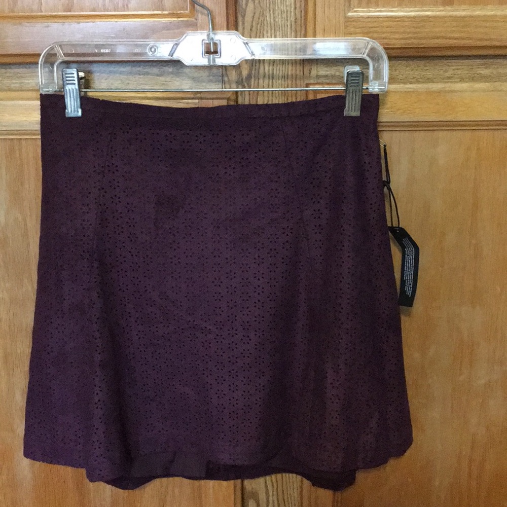 Wine colored , suede skirt! WITH TAGS